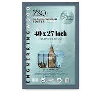 Z&Q | Artistic MDF Wall Frame (101.60 x 68.58 CM) Sleek Wooden Finish, Professional Office Display 40X27 Inch Stylish Poster Holder, 1016 x 685.8 mm [ Dark Grey ]