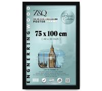 Z&Q Black Poster Frame Extra Large 75x100cm Picture Frame Wall Mount for Big Paintings Photos with Plexiglass Front Vertical Horizontal both Ways Hanging Living Room Art Gallery