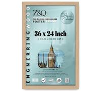 Z&Q BROS LTD Big Picture Frame 61 x 91.5cm Poster Frame Maxi 24 x 36 Inches Certificate Display for Wall Portrait Landscape Art Decor With Heavy Duty Backing and Shatter-Resistant Glass (Beech)