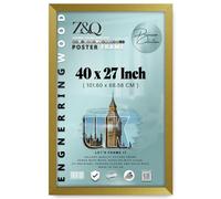 Z&Q | Classic MDF Certificate Frame (101.60 x 68.58 CM) Natural Wood Texture, Wall Mounted 40 x 27 Multi-Purpose Office Frame, 1016 x 685.8 mm [ Gold ]