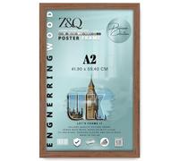 Z&Q | Classic MDF Picture Frame A2 (41.90 x 59.40 CM) Premium Wall-Mounted Display, Rich Wood Finish 16" x 23" Sturdy Hanging Frame [ Walnut ]