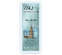 Z&Q | Classic MDF Poster Frame (90 x 30 CM) Wood Finish, Wall Mounted Display 36 x 12 Inch Elegant Art & Certificate Holder [ White ]