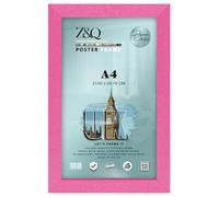Z&Q | Classic MDF Poster Frame A4 (21.00 x 29.70 CM) Wood Finish, Wall Mounted Display 8 x 11 Inch Elegant Art & Certificate Holder [ Pink ]