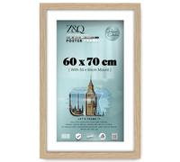 Z&Q - Classic MDF Wood (60 x 70 cm) Poster/Picture Frame with 60 x 50 cm White Mount Ideal for Art Display 28 x 24 Inch Frame for Wall Gallery Art and Room Décor [ Oak ]
