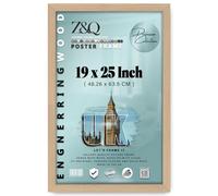 Z&Q - Classic White MDF Wood Finish 19 x 25 Inch Poster/Picture Frame | Great for Posters (48.26 x 63.5 CM) Wall Décor [ Beech ]