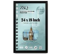 Z&Q - Classic White MDF Wood Finish 24 x 18 Inch Poster/Picture Frame | Great for Posters (60.96 x 45.72 CM) Wall Décor [ Matt Black ]