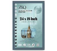 Z&Q - Classic White MDF Wood Finish 24 x 18 Inch Poster/Picture Frame | Great for Posters (60.96 x 45.72 CM) Wall Décor [ Dark Grey ]