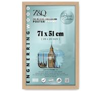 Z&Q | Decorative MDF Wall Frame (71 x 51 CM) Premium Engineered Wood, Office & Home Décor 28 x 20 Inch Artistic Picture Holder, 710 x 510 mm [ Beech ]