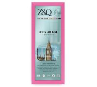 Z&Q Elegant Gallery Frame 80 x 40cm | Photo Picture Art Paintings Display Frame | Portrait & Horizontal Both-way Wall Mounting | 30x15mm Molding Lightweight (Pink)