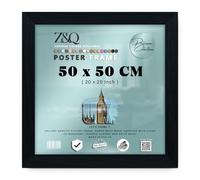 Z&Q | Elegant MDF Poster Frame (50 x 50 CM) Engineered Wood Finish, Wall Mounted Display 20 x 20 Inch Stylish Home & Office Frame, 500 x 500 mm [ Black ]