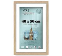 Z&Q - Eton Wood (40 x 50 cm) Poster Frame with 40 x 30 cm White Mount Sturdy Wall Frame 16 x 20 Inch For Art Gallery, Home Décor, Wall Décor and Artwork [ Oak ]