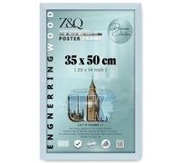 Z&Q - Flat Durable MDF Wood (35 x 50 CM) Poster Frame | Stylish Wall Décor 20 x 14 Inch for Home Décor, Art, and Wall Gallery [ Light Grey ]