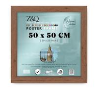 Z&Q - Flat MDF Wood Finish (50 x 50 CM) Picture Frame | Portrait/Landscape Display 20 x 20 Inch Perfect for Room Interior [ Walnut ]
