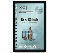 Z&Q - Flat Modern MDF Wood 18 x 13 Inch Picture Frame | Perfect for Wall Gallery (45.72 x 33.02 CM) for Art, Posters & Room Decor [ Black ]