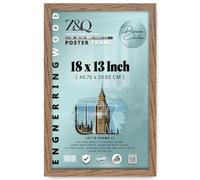 Z&Q - Flat Modern MDF Wood 18 x 13 Inch Picture Frame | Perfect for Wall Gallery (45.72 x 33.02 CM) for Art, Posters & Room Decor [ Dark Oak ]