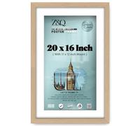 Z&Q - Flat Modern MDF Wood 20 x 16 Inch Picture Frame with 43.18 x 30.48 cm White Mount Perfect for Wall Gallery (50.8 x 40.64 cm) for Art, Posters & Room Decor [ Beech ]