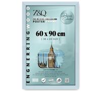 Z&Q - Flat Modern MDF Wood (60 x 90 CM) Picture Frame | Perfect for Wall Gallery 36 x 24 Inch for Art, Posters & Room Decor [ Light Grey ]