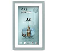 Z&Q - Flat Versatile MDF Wood FinishA2 (41.90 x 59.40 cm) Poster Frame with A3-(29.70 x 41.90 cm) White Mount for Art Gallery 23 x 16 Inch Wall Décor & Room Display [ Silver ]