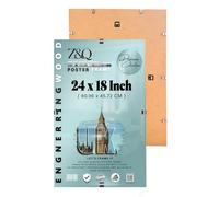 Z&Q Frameless Lightweight Classic, Sleek & Smart Clip Frame 24x18 inch with HD Styrene Front & Secure Metal Clips - Perspex Style Photo Poster, Wall Mount