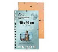 Z&Q Frameless Lightweight Classic, Sleek & Smart Clip Frame 40x60cm with HD Styrene Front & Secure Metal Clips - Perspex Style Photo Poster, Wall Mount