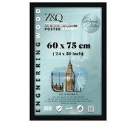 Z&Q Large Black Poster Frame 60x75cm | MDF Wood with Clear HD Styrene Front | 24x30 Inch Wall Frame for Prints & Artwork | Home & Office Wall Décor Signature Collection | Black