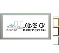 Z&Q Large Poster Frame 100x35cm Picture Panoramic Frame Modern Landscape & Portrait MDF Quality Fitted Backboard Clear Perspex Front (Light Grey)