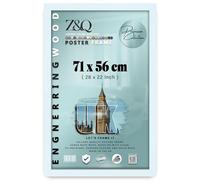 Z&Q Large Poster Frame In Size 51x76cm Photo Frame 20x30 Inch Clear Plexiglass Front Wall Mount Portrait or Landscape Living Room Hallway Home Office Decor (White)