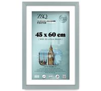 Z&Q | MDF Modern Wall Frame (45 x 60 cm) With (17.71 x 11.81 Inch) White Mount Stylish Wooden Finish | 18 x 24 Inch Certificate, Painting, Home & Office Display [ Silver ]