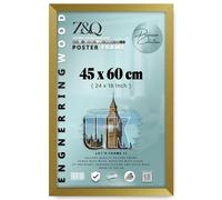 Z&Q | MDF Picture Frame (45 x 60 CM) for Handwritten Letters & Custom Photo Displays, 18 Premium MDF Finish, Portrait & Landscape Hanging [ Gold ]