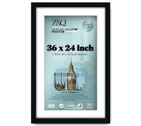 Z&Q | MDF Stylish Photo Frame (91.44 x 60.96 cm) With (30 x 20 Inch) White Mount Elegant Wall Art | 36" x 24" Award, Painting, Minimalist Home Display Frame [ Black ]