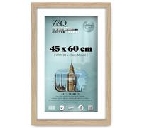 Z&Q - MDF Wood (45 x 60 cm) Poster/Picture Frame with 45 x 30 cm White Mount Ideal for Wall Gallery 24 x 18 Inch Frame for Art and Home Décor [ Oak ]