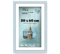 Z&Q - MDF Wood Finish (50 x 60 cm) Poster Frame with 50 x 40 cm White Mount for Photos & Posters 24 x 20 Inch Sleek Portrait/Landscape Display for Wall Décor & Art [ Light Grey ]