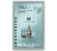 Z&Q - MDF Wood Finish A2 (41.90 x 59.40 CM) Poster Frame | Simple & Elegant Design 23 x 16 Inch For wall Gallery and Home Décor [ Silver ]