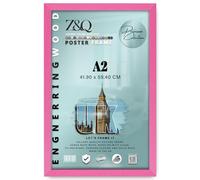 Z&Q - MDF Wood Finish A2 (41.90 x 59.40 CM) Poster Frame | Simple & Elegant Design 23 x 16 Inch For wall Gallery and Home Décor [ Pink ]