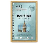 Z&Q | Minimalist MDF Certificate Frame (45.72 x 30.48 CM) Wooden Finish, Wall Hanging Poster Holder 18" x 12" & Stylish [ Pine ]