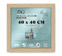 Z&Q | Modern MDF Photo Frame (40 x 40 CM) Classic Wood Texture, Decorative Wall Mount 16" x 16" Home & Gallery Display [ Oak ]