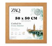 Z&Q Oak Photo Frame 50 X 50 Cm 20 X 20 Inch Versatile Wall And Table Display For Vertical And Horizontal Photographs And Art Prints Ideal For Living Room Office Gallery Spaces Studio