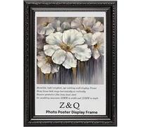 Z&Q Ornate Shabby Chic Black Frame 40 x 30 cm Vintage Design Photo Poster Display Wall Hanging For Print Picture With Clear Perspex MDF backboard