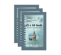 Z&Q -Pack of 3 12x10-Inch Sturdy MDF Wood Poster Frame | Solid Back Clip | Shrink-Wrapped Finish Perfect for Home, Office & Dorm to Display Arts & Achievements - Dark Grey