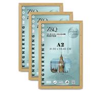 Z&Q Pack of 3 MDF Wood Finish A2 (41.90 x 59.40 CM) Poster/Picture Frame | for Art Gallery, Room Wall Decor 23 x 16 Inch Portrait/Landscape Display [ Pine ]
