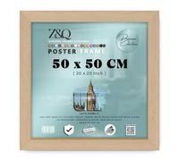 Z&Q Premium 50 X 50 CM Picture Poster Frame Beech Finish Polished Perspex Panel Stable Sturdy Construction For Horizontal And Vertical Wall Display Home Decoration And Interior Styling