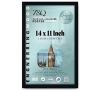 Z&Q | Premium MDF Certificate Frame (35.56 x 27.94 CM) Elegant Wooden Texture, Sturdy Art Display 14" x 11" Stylish Office Frame, 355.6 x 279.4 mm [ Black ]