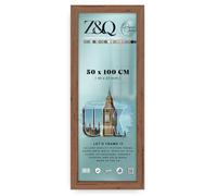 Z&Q | Premium MDF Poster Frame (50 x 100 CM) Sturdy Engineered Wood, Document Holder 40" x 20" Decorative Wall Art Frame, 500 x 1000 mm [ Walnut ]
