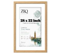 Z&Q - Premium MDF Wood Finish 28 x 22 Inch Poster Frame with 60.96 x 45.72 cm White Mount Ideal for Portraits, Art & Wall Décor (71.12 x 55.88 cm) Frame [ Oak ]