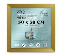 Z&Q | Premium MDF Wood Poster Frame (50 x 50 CM) Rustic Wall Art, Engineered Wood Texture 20X20 Inch Stylish Display Frame, Office & Home [ Gold ]