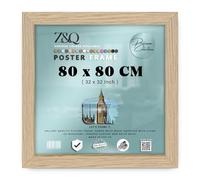 Z&Q | Premium Wood Finish MDF Frame (80 x 80 CM) Stylish Wall Art Frame, Decorative 32 x 32 Luxury Engineered Wood, 800 x 800 mm [ Oak ]