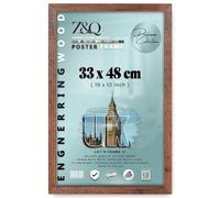 Z&Q - Rectangle Classic Black MDF Wood Finish (33 x 48 CM) Frame for Posters | Eton Wood 19 x 13 Inch For Art Gallery, Home Décor [ Rustic ]