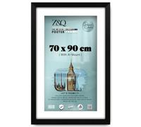Z&Q - Rectangle Classic Black MDF Wood Finish (90 x 70 cm) Frame for Posters with A1-(59.40 x 84.10 cm) White Mount Eton Wood 36 x 28 Inch For Art Gallery, Home Décor [ Matt Black ]