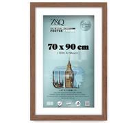 Z&Q - Rectangle Classic Black MDF Wood Finish (90 x 70 cm) Frame for Posters with A1-(59.40 x 84.10 cm) White Mount Eton Wood 36 x 28 Inch For Art Gallery, Home Décor [ Walnut ]