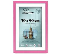 Z&Q - Rectangle Classic Black MDF Wood Finish (90 x 70 cm) Frame for Posters with A1-(59.40 x 84.10 cm) White Mount Eton Wood 36 x 28 Inch For Art Gallery, Home Décor [ Pink ]